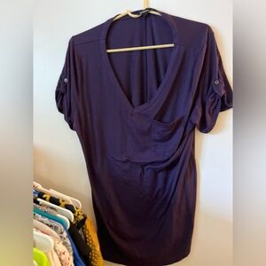 Women's Purple V-Neck Top